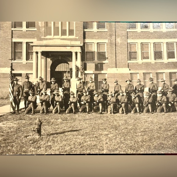 Vintage Military School Academy Boot Camp Troop WWI era Real Photograph Postcard - Picture 2 of 5